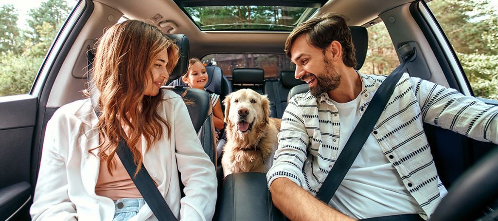 Family and Dog Going on Road Trip